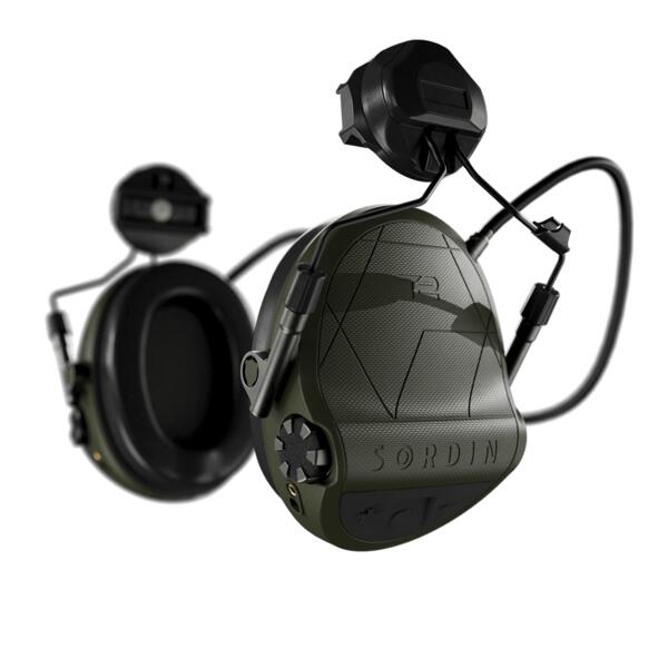 Sordin® Aktiivikuulosuojaimet T2 ARC-kypäräkiskoon, VIHREÄT