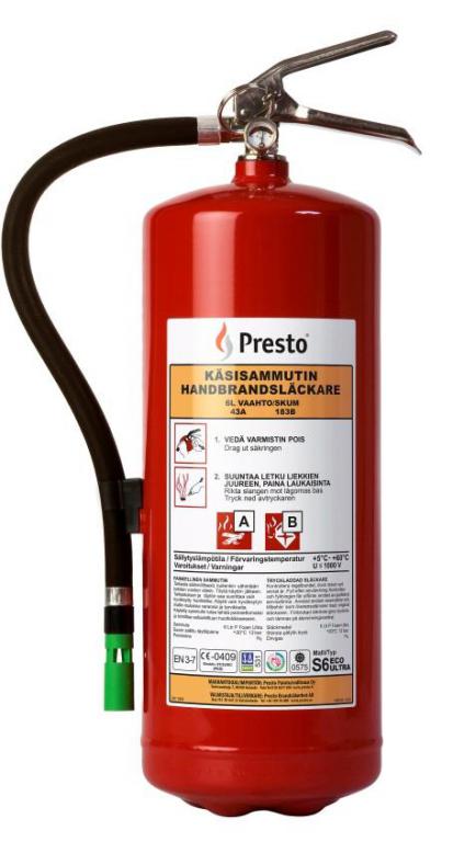Presto Vaahtosammutin S6 ltr ULTRA Tehokas