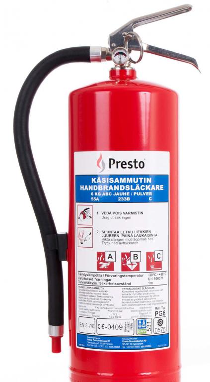 Presto Jauhesammutin 6 kg Tehokkain