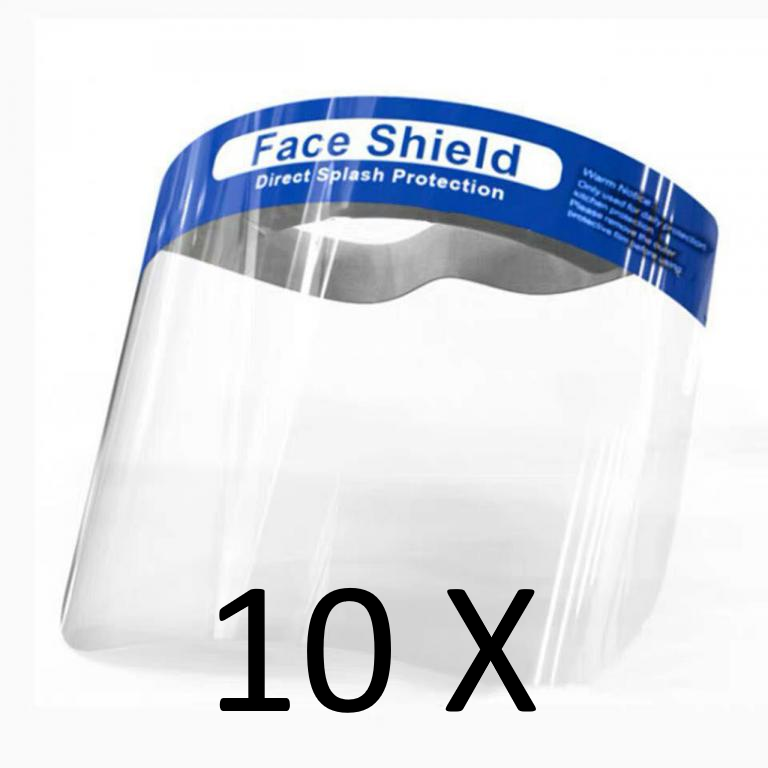 Face Shield suojavisiiri 10 kpl tukkupakkaus