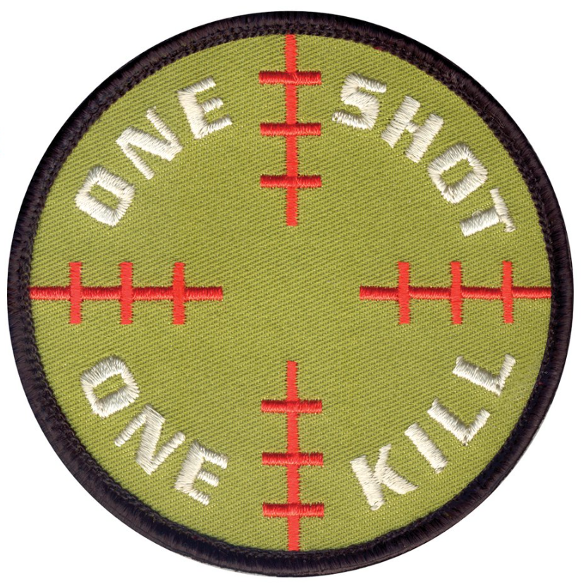 Moraalimerkki One shot, one kill