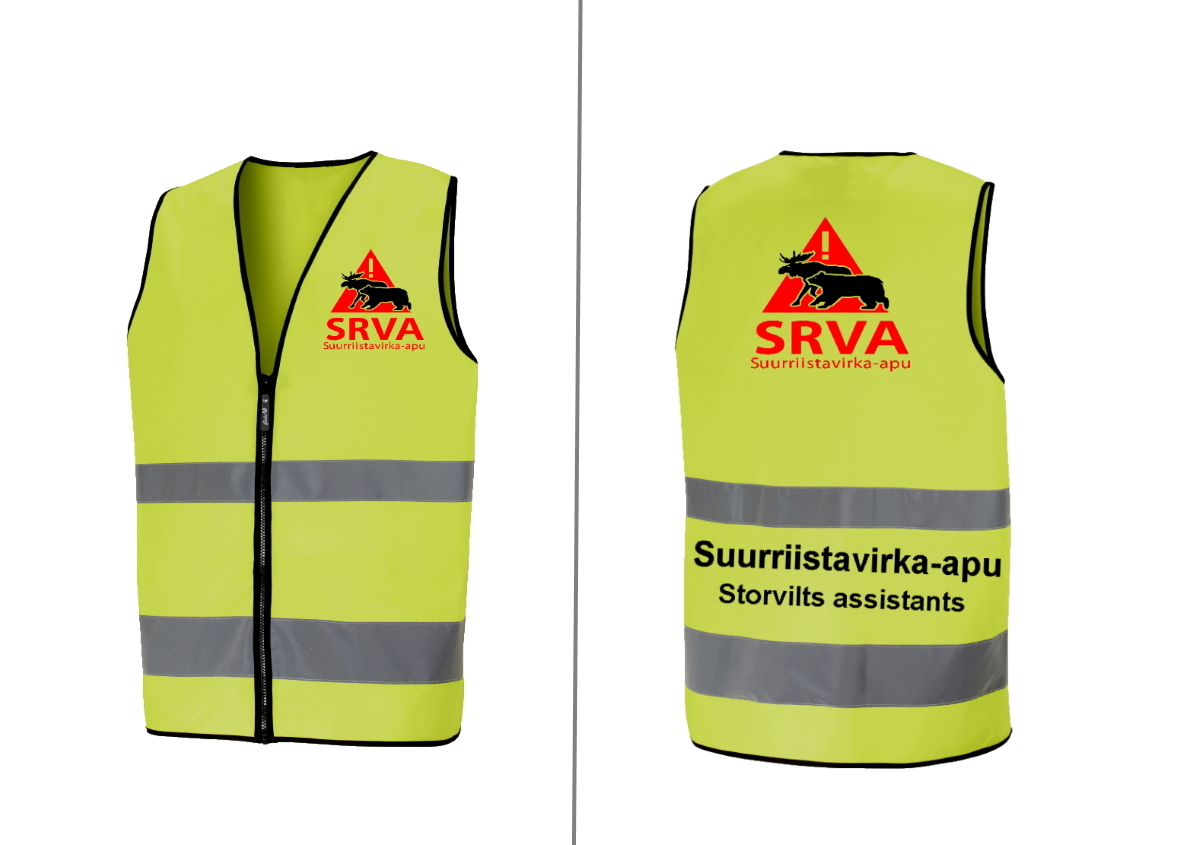 Suurriistavirka-apu SRVA- Huomioliivi