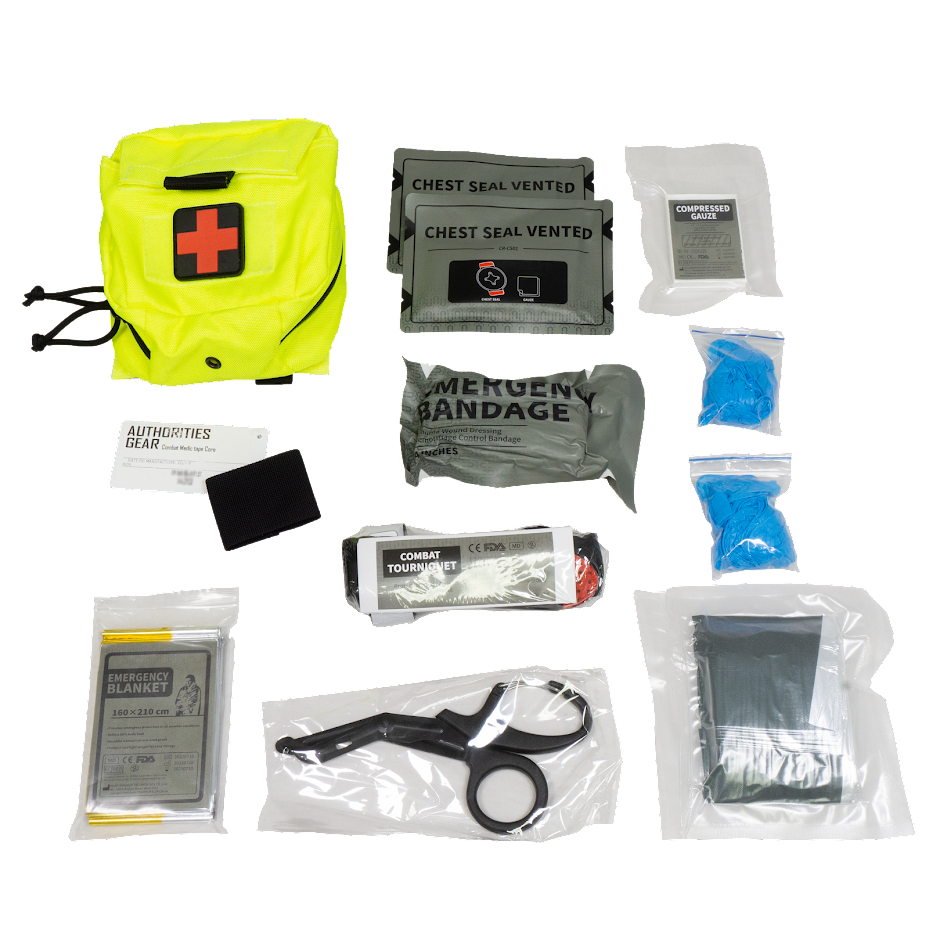 Authorities IFAK BLEED KIT, HI-VIZ KELTAINEN