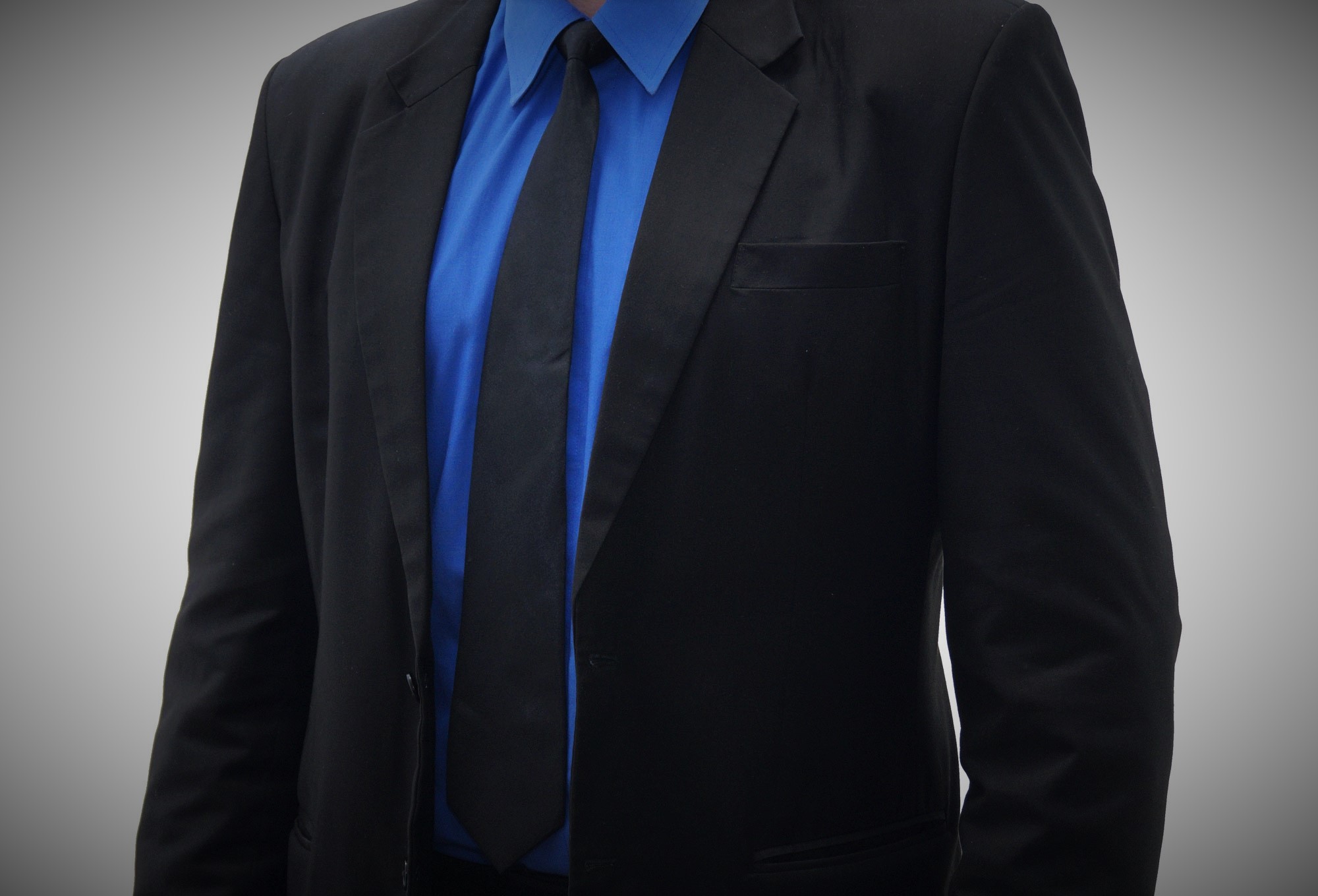 Officer kravat- Musta Turvasolmio, pituus 40 cm