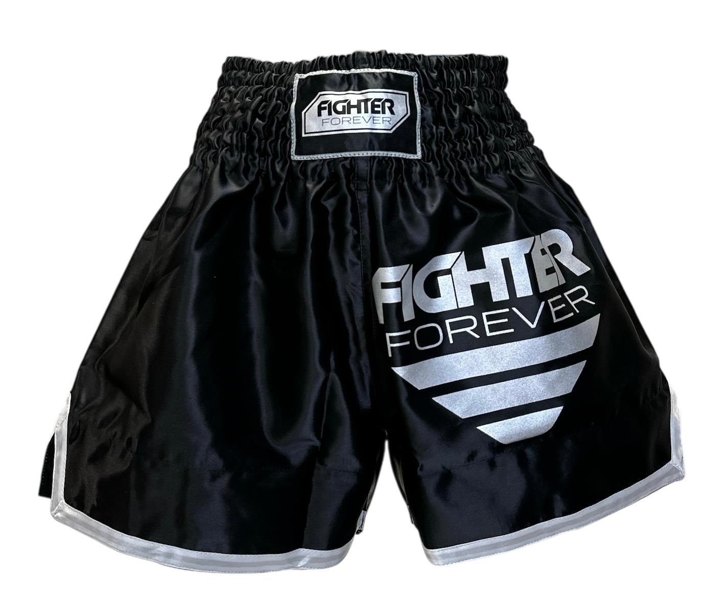 Osta Fighter Forever Thainyrkkeilyshortsit MUSTA-HOPEA Total Shopista