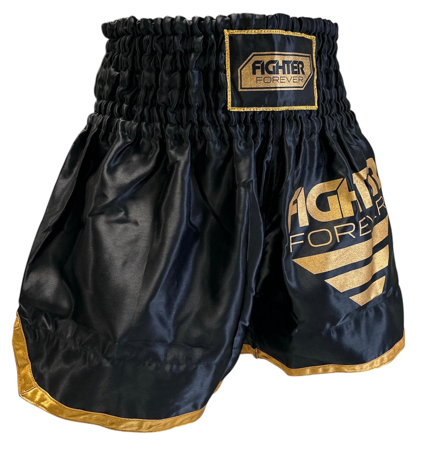 Osta Fighter Forever Thainyrkkeilyshortsit MUSTA-KULTA Total Shopista