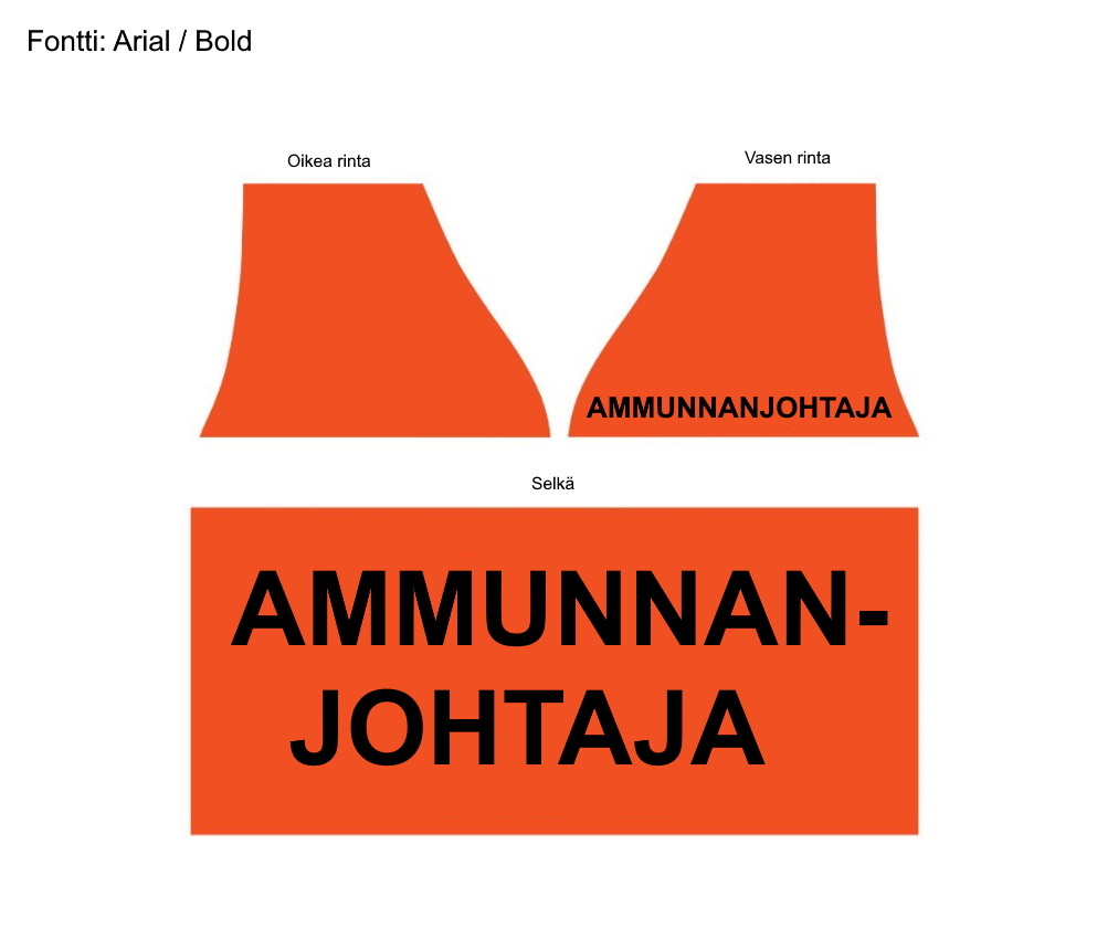 Osta Authorities Gear Oranssin varusteliivin AMMUNNANJOHTAJA-tunnuspaketti Oranssit Total Shopista