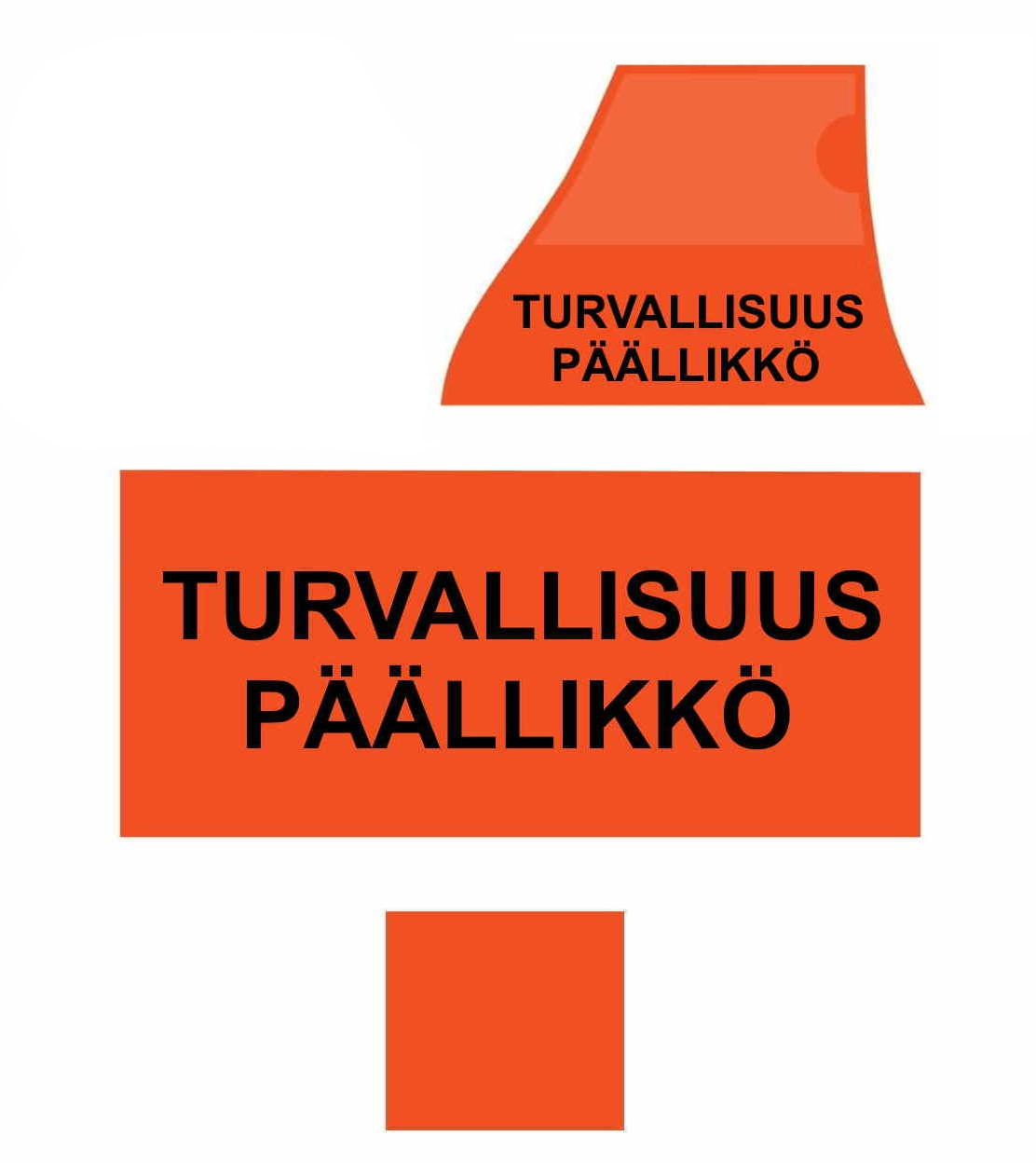 Authorities Gear varusteliivin TURVALLISUUSPÄÄLLIKKÖ-tunnuspaketti -ORANSSI