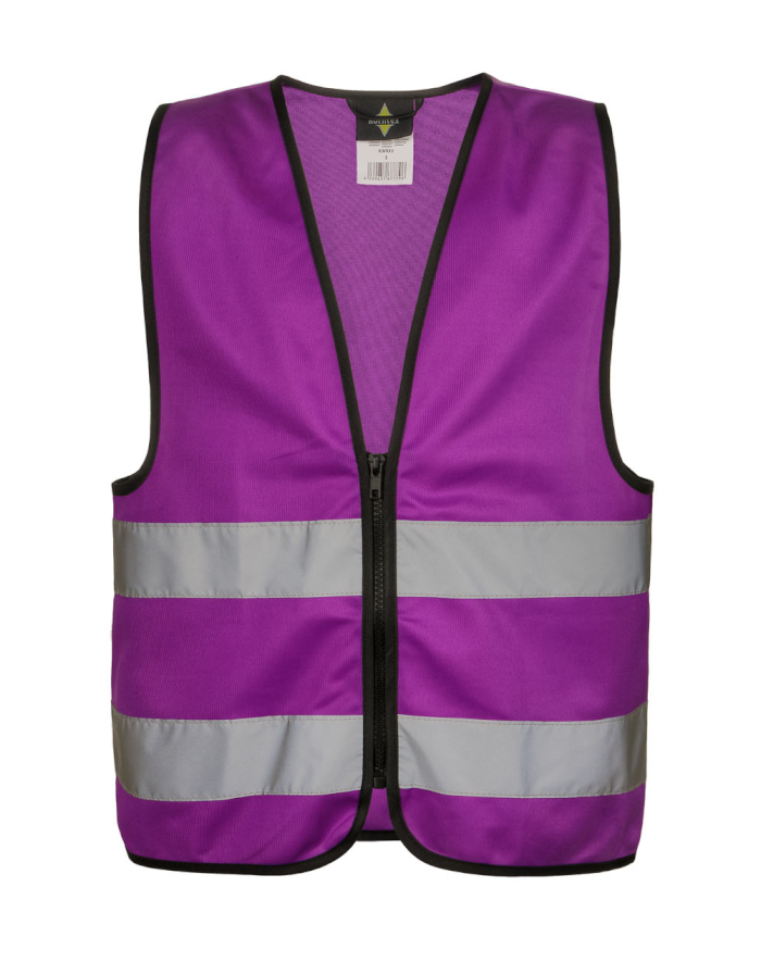 Huomioliivi violetti vetoketjulla