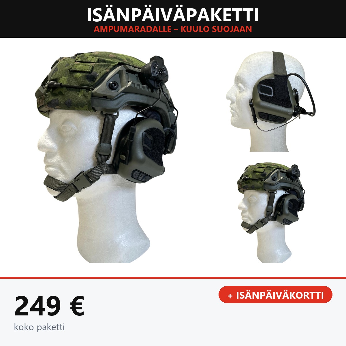 Osta Isänpäiväpaketti: Ampumaradalle – kuulo suojaan Total Shopista