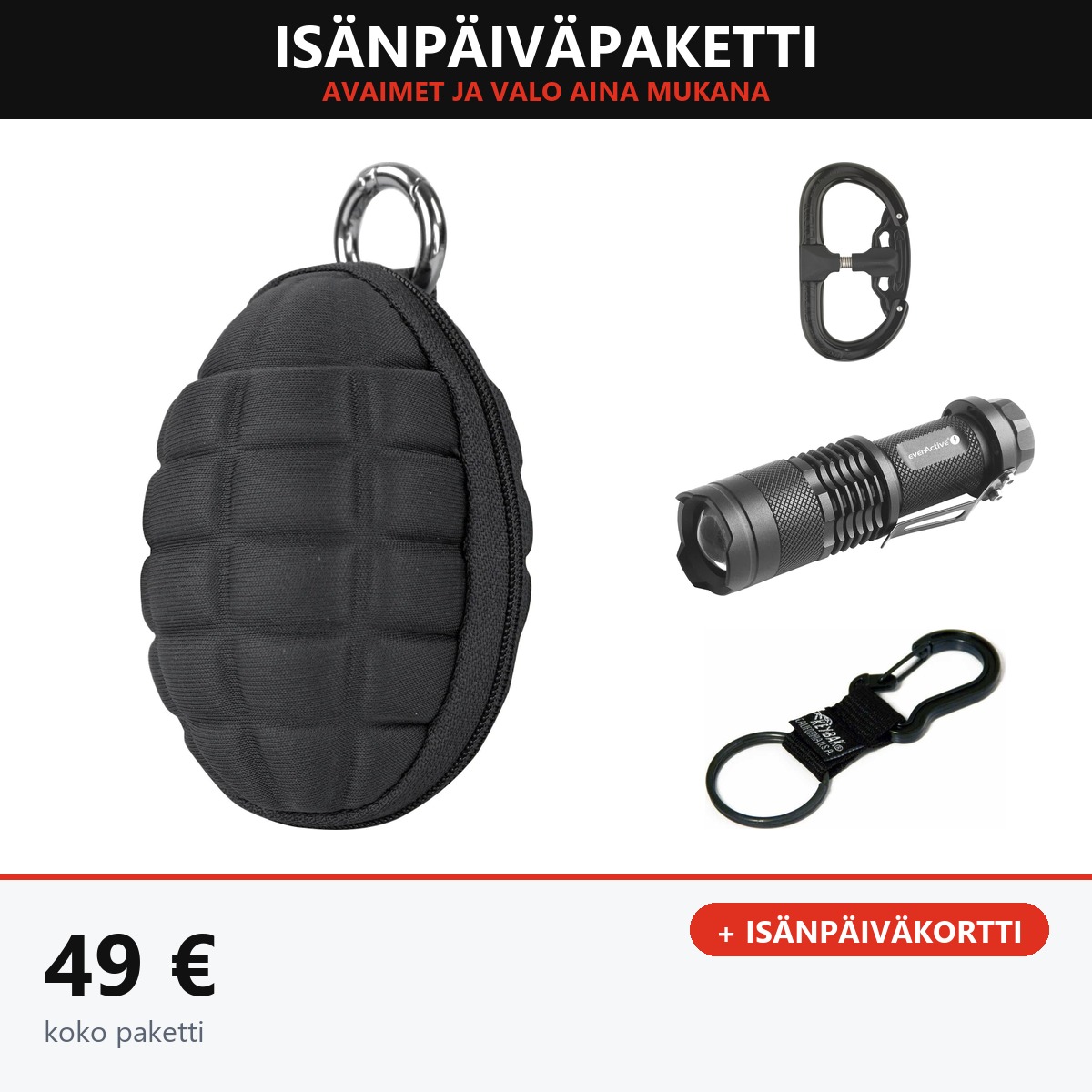 Osta Isänpäiväpaketti: Avaimet ja valo aina mukana Total Shopista